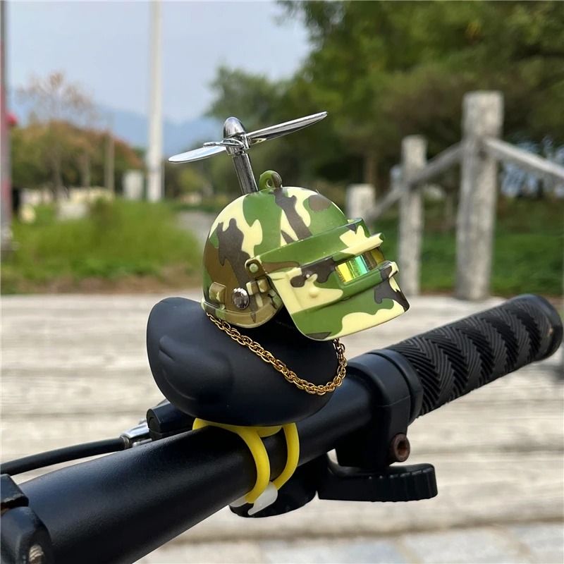 Black Rubber Duck Bicycle Horn Silicone Strap Car Ornament Kids Bike Bell 5