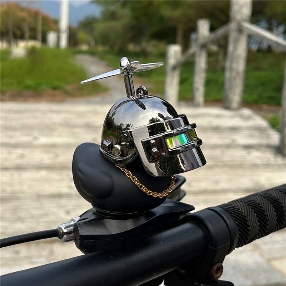 Black Rubber Duck Bicycle Horn Silicone Strap Car Ornament Kids Bike Bell 8