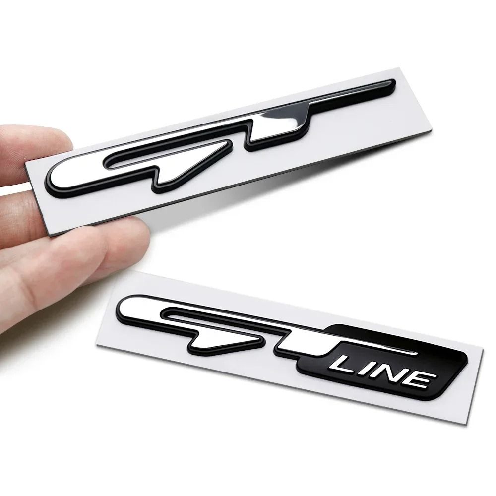 3D GT Line Fender Trunk Emblem Premium Chrome Body Badge For Kia Peugeot Performance Vehicles 0