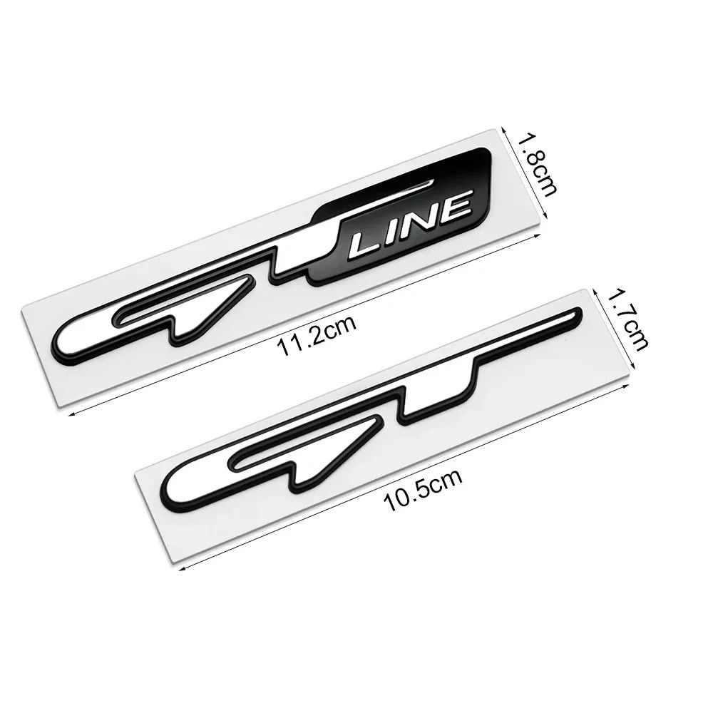 3D GT Line Fender Trunk Emblem Premium Chrome Body Badge For Kia Peugeot Performance Vehicles 2