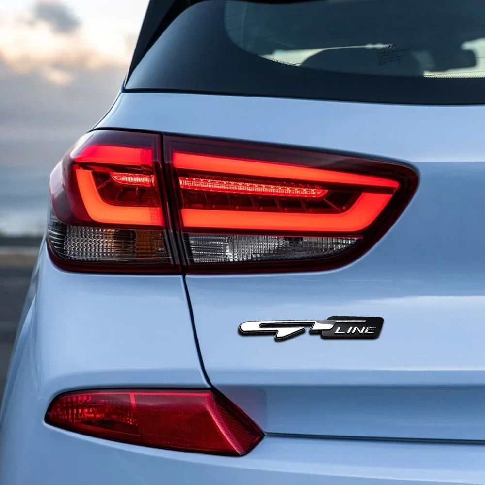 3D GT Line Fender Trunk Emblem Premium Chrome Body Badge For Kia Peugeot Performance Vehicles 4