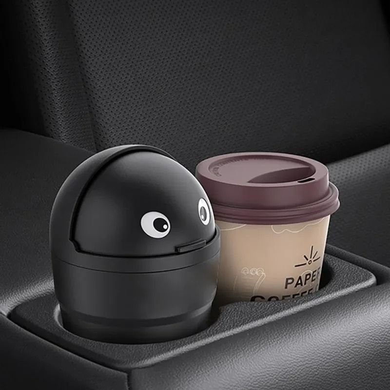 Universal Car Trash Can Leakproof Mini Automotive Organizer With Swing Lid 3