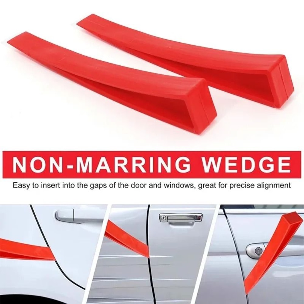 Red Car Door Wedge Tool Professional Paintless Dent Removal Window Gap Spreader 1