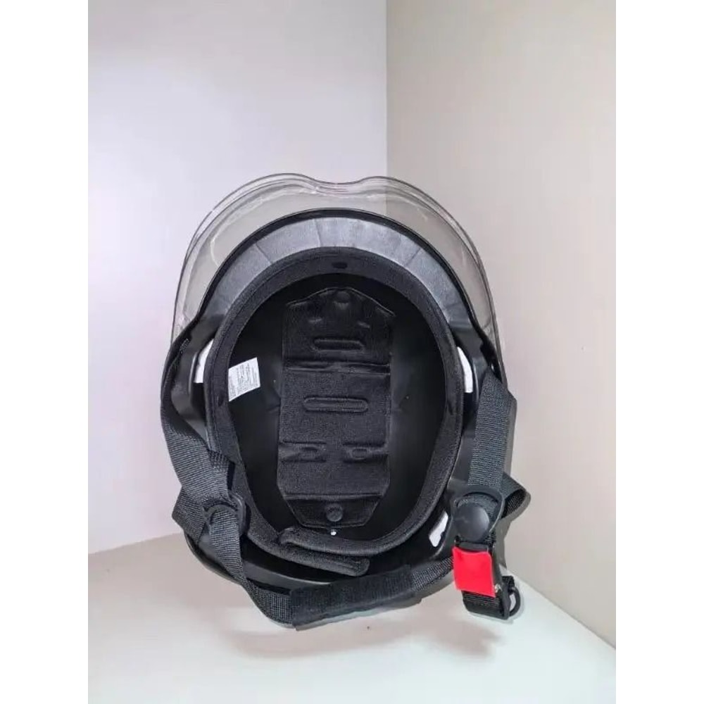 Vintage Black Motorcycle Helmet Urban Commuter EBike Cycling Gear With Integrated Goggles 4