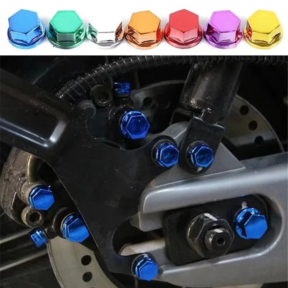 Universal Motorcycle Screw Decorative Cover RustPrevention Bolt Cap Aesthetic Enhancement 0