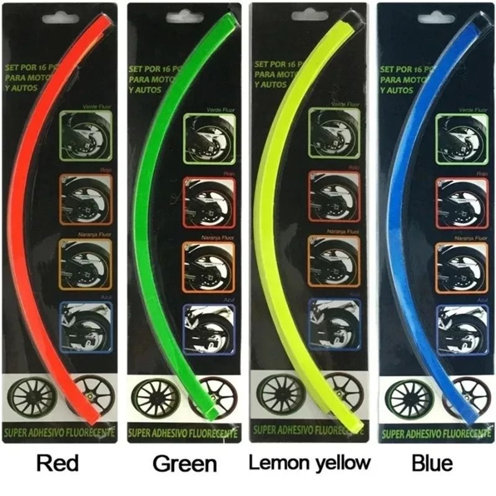 16Piece 18Inch Wheel Rim Stickers Reflective PVC Tire Decals For Motorcycle Modification 5