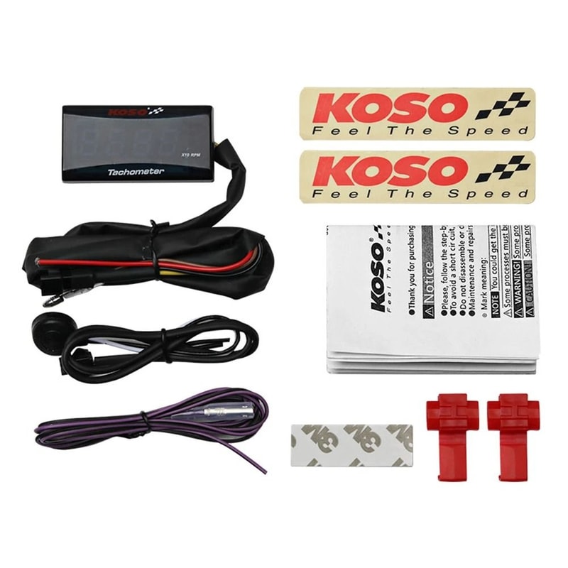 KOSO Mini RPM Meter Universal Motorcycle LCD Digital Tachometer For Yamaha Suzuki Kawasaki BMW 4