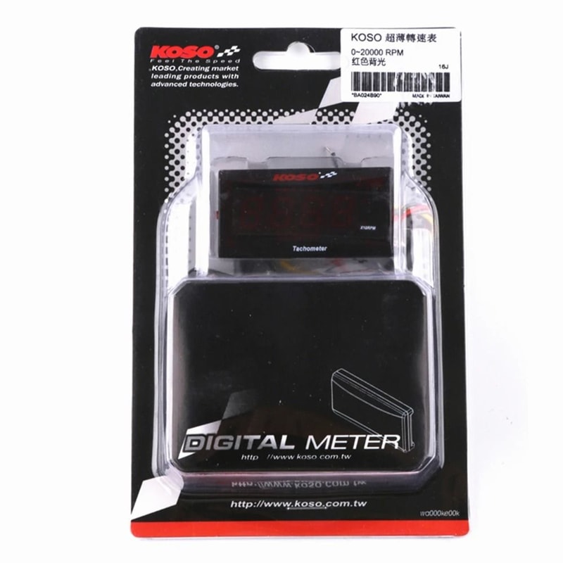 KOSO Mini RPM Meter Universal Motorcycle LCD Digital Tachometer For Yamaha Suzuki Kawasaki BMW 5