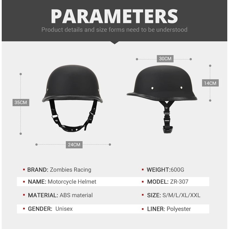 German Leather Vintage Half Helmet DOT Certified Open Face Biker Pilot Casco 2