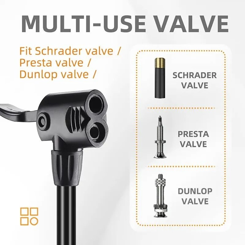 WEST BIKING 160PSI HighPressure Bicycle Pump Portable Stainless Steel Inflator With Gauge For Pres 4