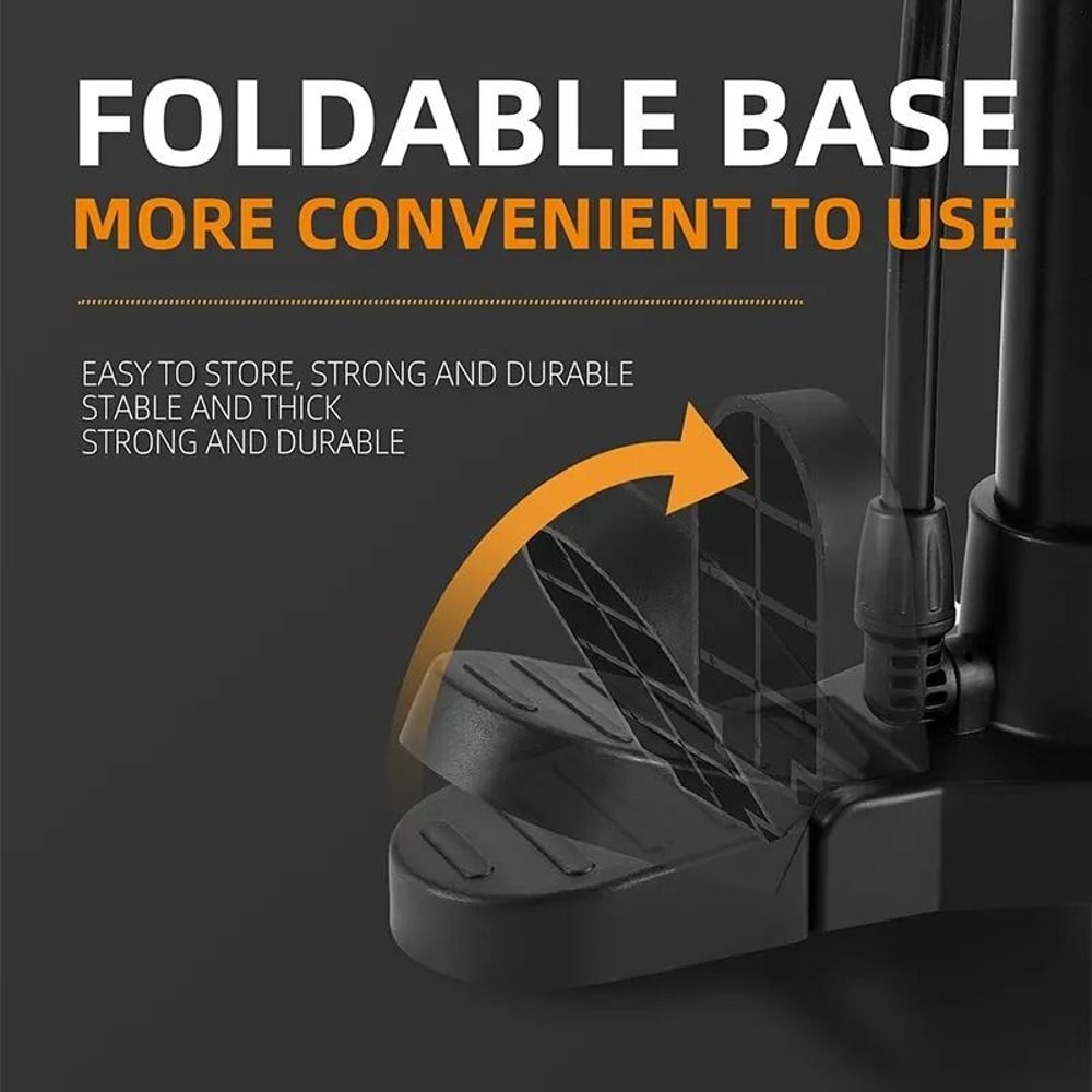 WEST BIKING 160PSI HighPressure Bicycle Pump Portable Stainless Steel Inflator With Gauge For Pres 5