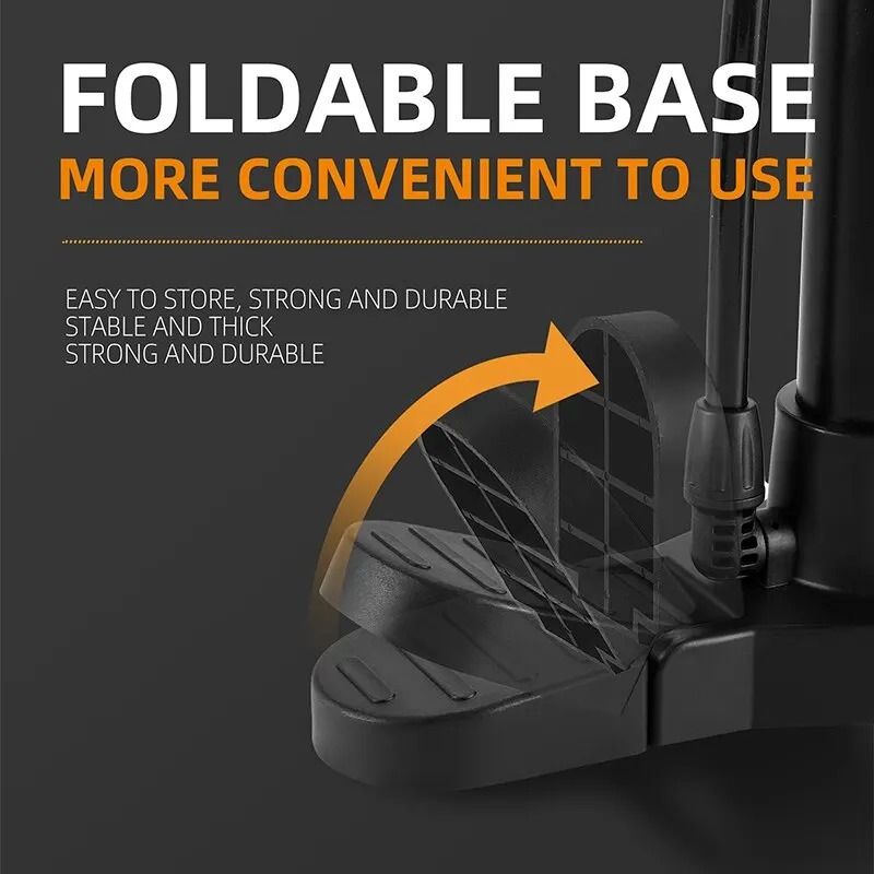 WEST BIKING 160PSI HighPressure Bicycle Pump Portable Stainless Steel Inflator With Gauge For Pres 5