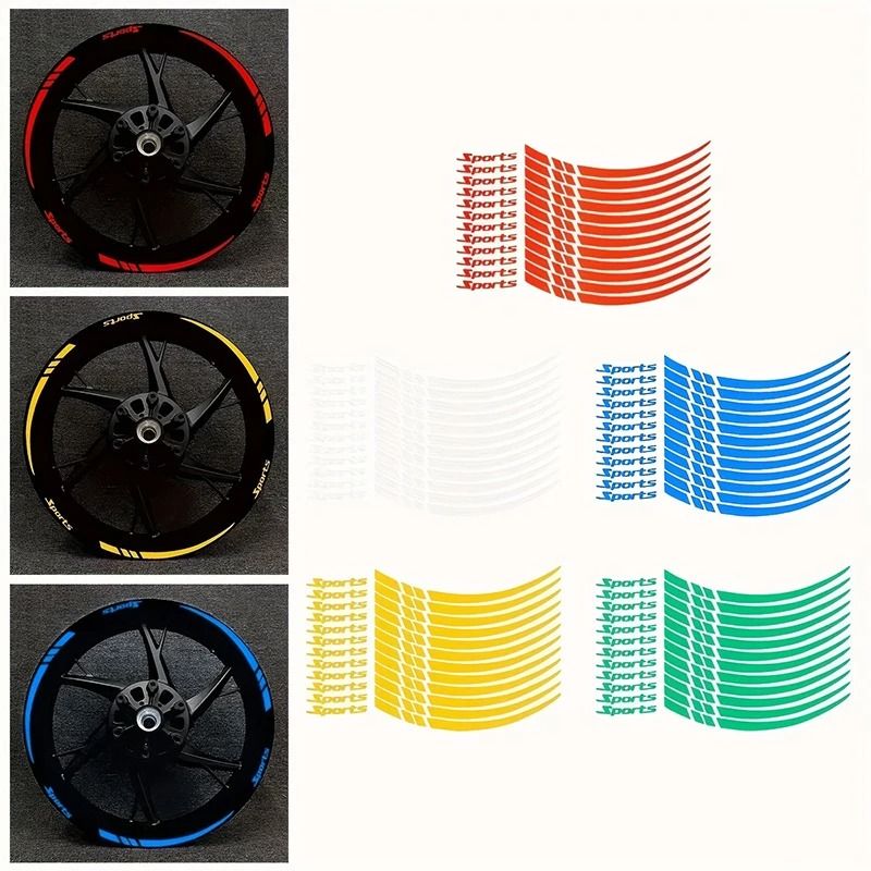 Universal Reflective Wheel Rim Stripe Decals HighVisibility Safety Tape For 18 To 21 Wheels 1