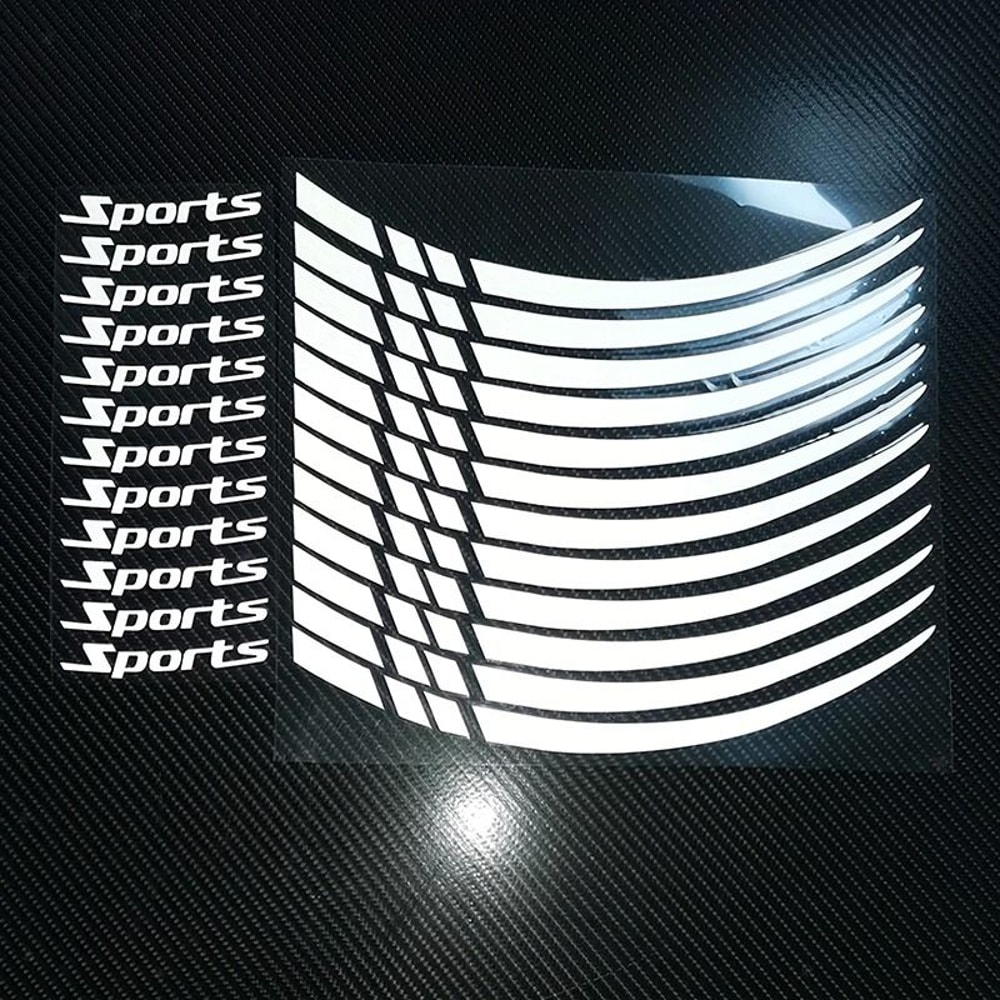 Universal Reflective Wheel Rim Stripe Decals HighVisibility Safety Tape For 18 To 21 Wheels 9