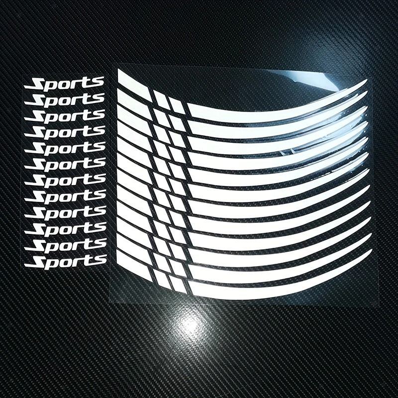 Universal Reflective Wheel Rim Stripe Decals HighVisibility Safety Tape For 18 To 21 Wheels 9