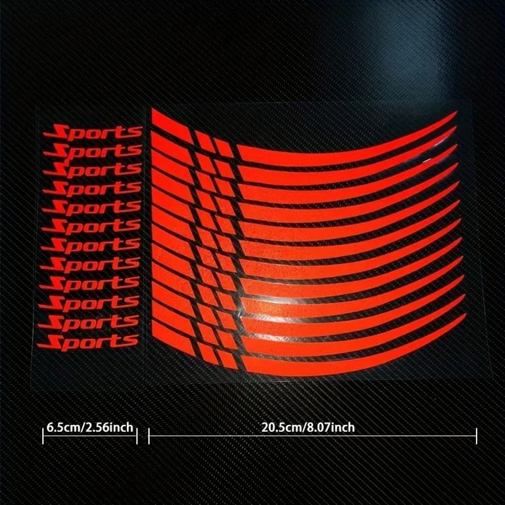 Universal Reflective Wheel Rim Stripe Decals HighVisibility Safety Tape For 18 To 21 Wheels 5