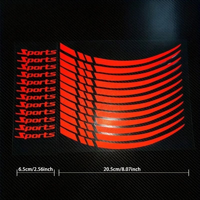 Universal Reflective Wheel Rim Stripe Decals HighVisibility Safety Tape For 18 To 21 Wheels 5