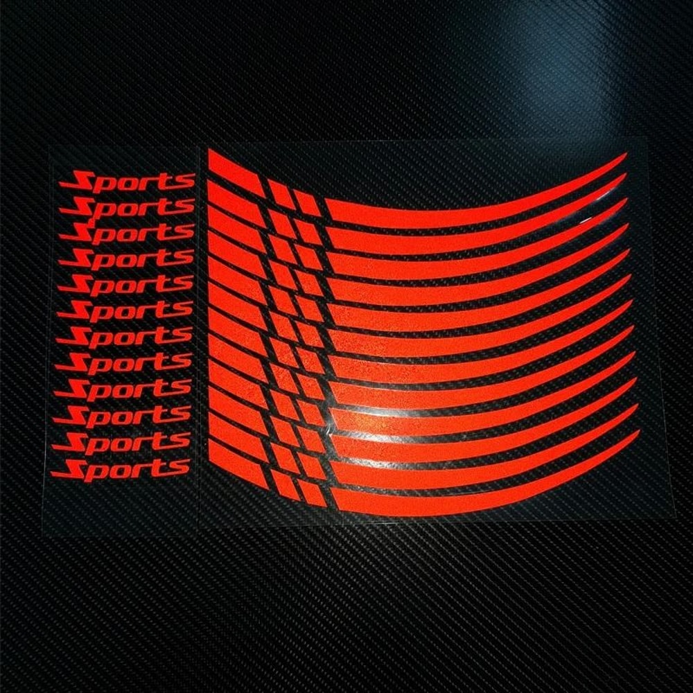 Universal Reflective Wheel Rim Stripe Decals HighVisibility Safety Tape For 18 To 21 Wheels 8