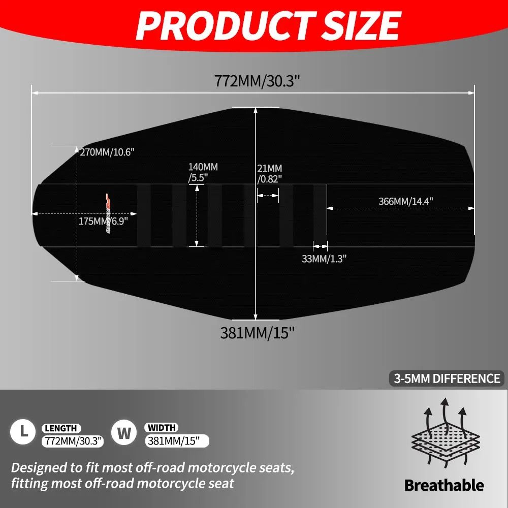 Universal Motorcycle Seat Cover Waterproof NonSlip Racing Gripper For Honda KTM Yamaha Kawasaki 3