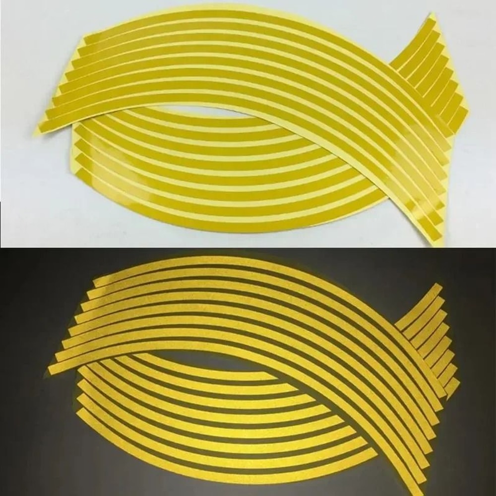 Reflective Motorcycle Wheel Rim Tape HighVisibility Motocross Styling Decals For 1718 Inch Rims 3
