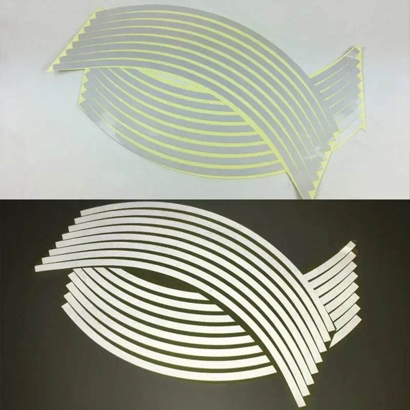 Reflective Motorcycle Wheel Rim Tape HighVisibility Motocross Styling Decals For 1718 Inch Rims 5