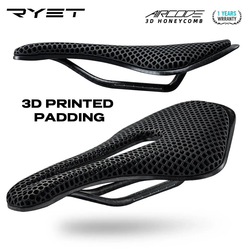 RYET 3D Printed Carbon Fiber Bike Saddle Ultralight Hollow Breathing Seat For MTB Road Gravel 1