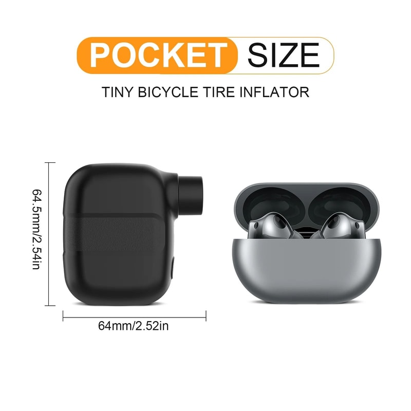 Mini Portable Electric Bicycle Pump 100PSI Rechargeable Smart Inflator With TypeC Fast Charge 2