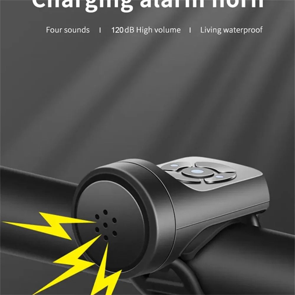 USB Rechargeable Bicycle Electric Bell 120dB AntiTheft Alarm Horn With 4 Modes For MTB Motorcycle 0