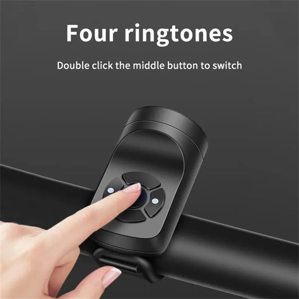 USB Rechargeable Bicycle Electric Bell 120dB AntiTheft Alarm Horn With 4 Modes For MTB Motorcycle 1