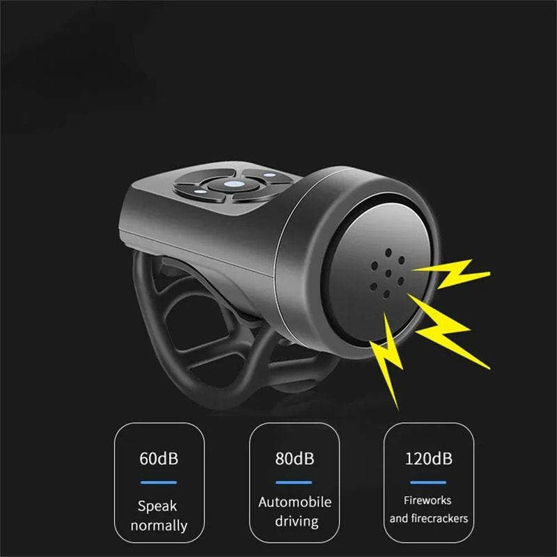 USB Rechargeable Bicycle Electric Bell 120dB AntiTheft Alarm Horn With 4 Modes For MTB Motorcycle 4