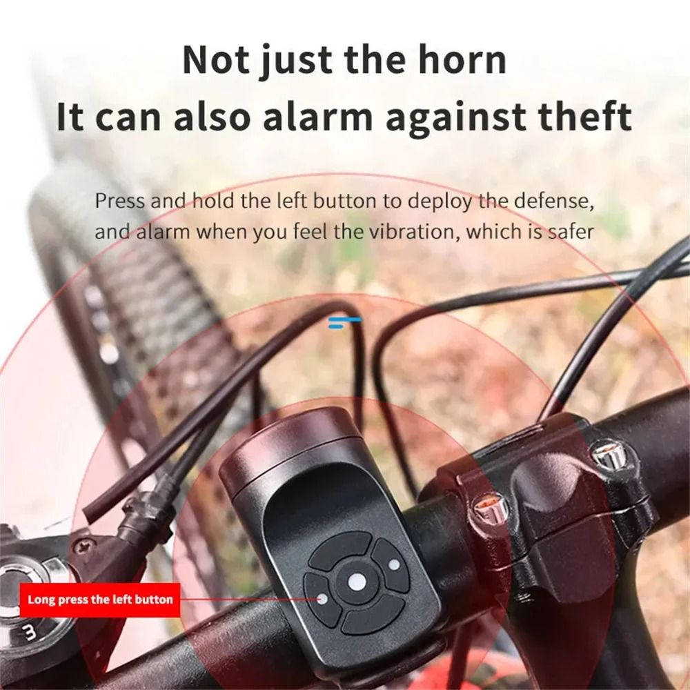 USB Rechargeable Bicycle Electric Bell 120dB AntiTheft Alarm Horn With 4 Modes For MTB Motorcycle 5