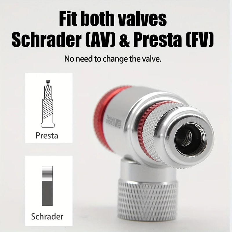 ThinkRider CO2 Bicycle Pump UltraLightweight Aluminum Inflator For Presta Schrader Valves 3