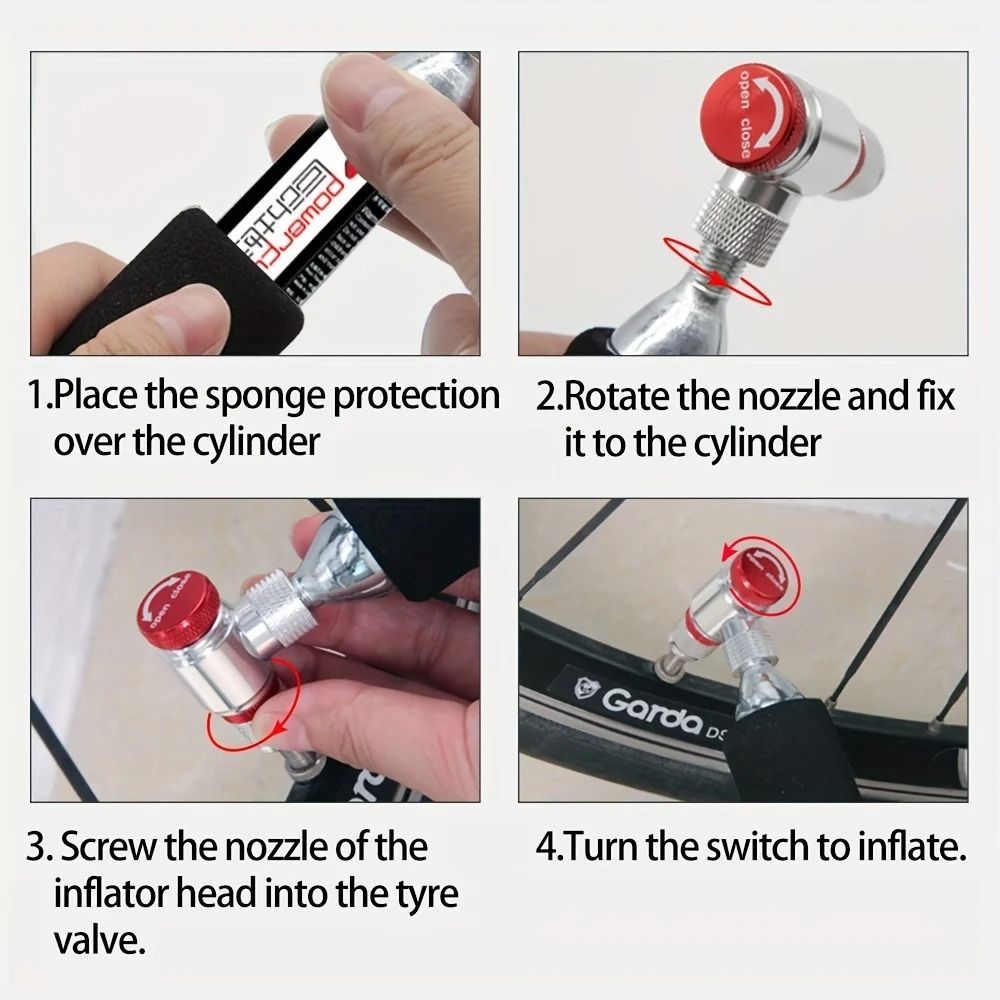 ThinkRider CO2 Bicycle Pump UltraLightweight Aluminum Inflator For Presta Schrader Valves 4