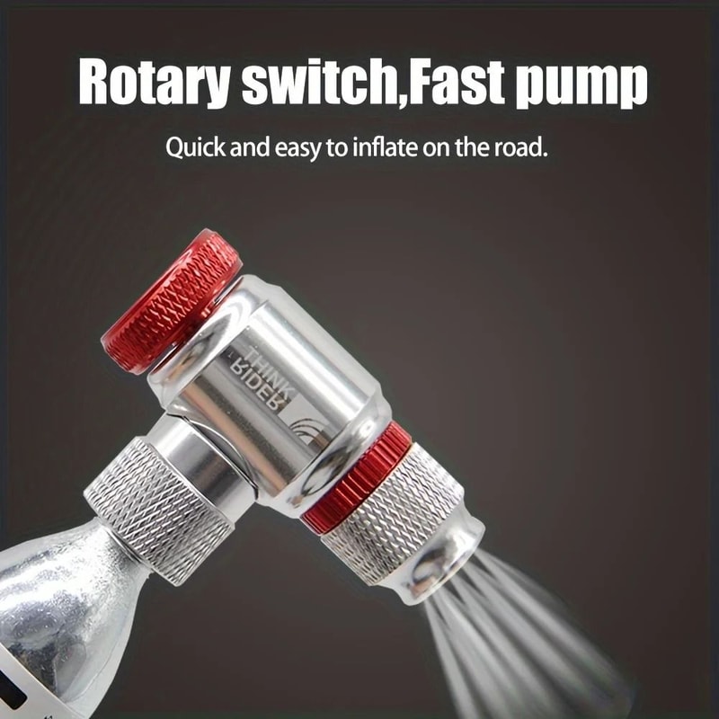 ThinkRider CO2 Bicycle Pump UltraLightweight Aluminum Inflator For Presta Schrader Valves 5