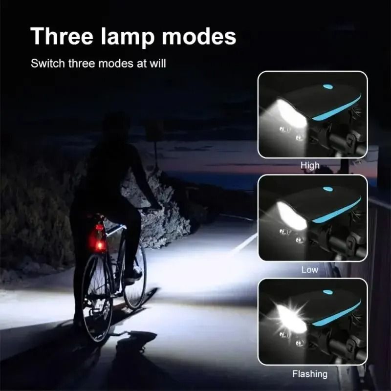 Waterproof USB Rechargeable Bicycle Headlight 3Mode HighIntensity LED Flashlight For Mountain Roa 1