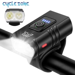 t6 dual-led bicycle headlight | high-intensity type-c rechargeable mtb front lamp & waterproof flashlight