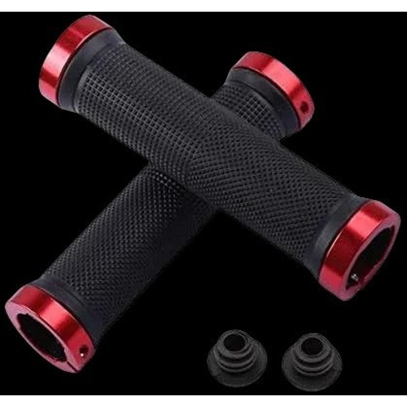 Double Alloy LockOn Bicycle Grips NonSlip Rubber Handlebar Grips For MTB Road Bikes 6