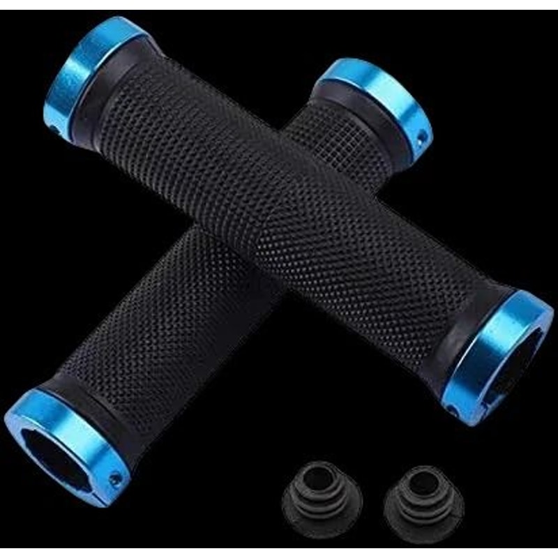 Double Alloy LockOn Bicycle Grips NonSlip Rubber Handlebar Grips For MTB Road Bikes 7