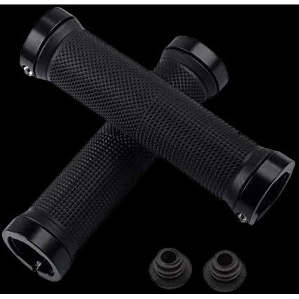 Double Alloy LockOn Bicycle Grips NonSlip Rubber Handlebar Grips For MTB Road Bikes 8