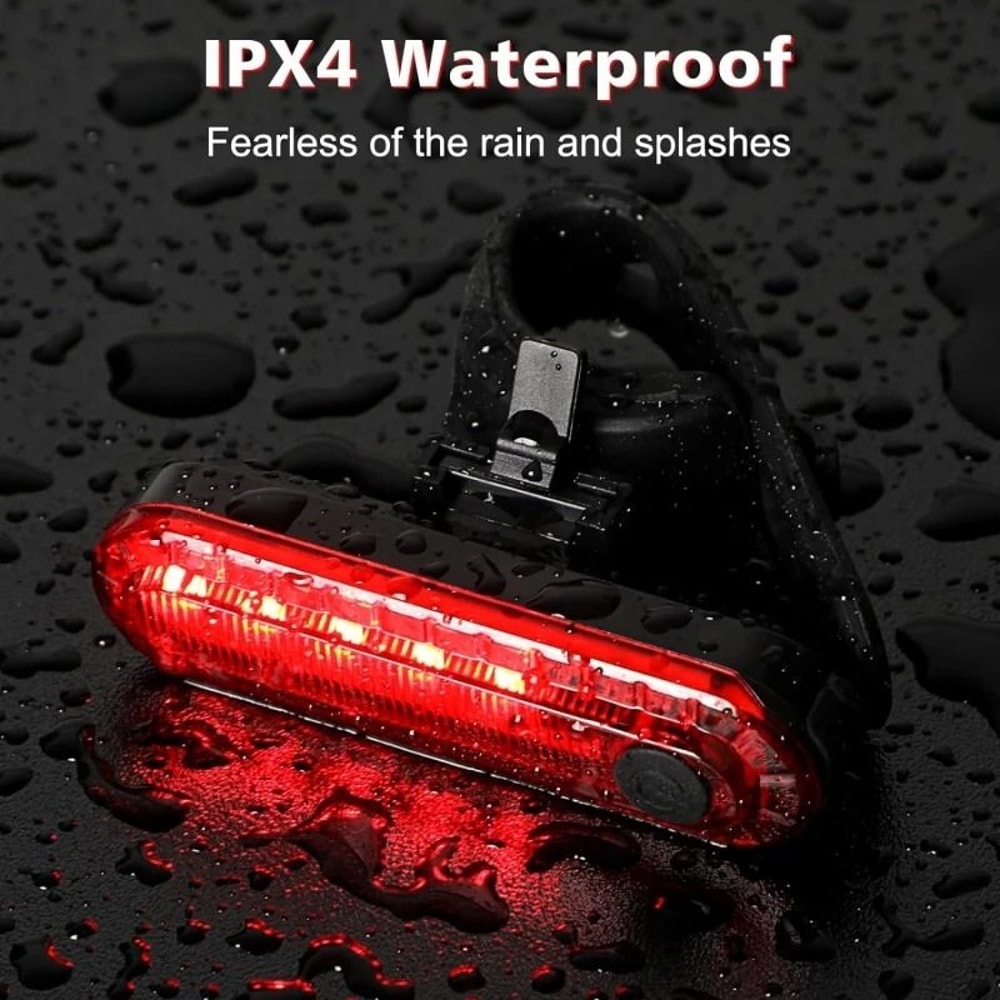 USB Rechargeable LED Bike Tail Light HighIntensity 4Mode Cycling Safety Flashlight For Road MTB 4