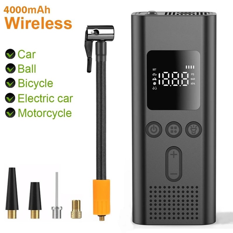 150PSI Portable Tire Inflator Compressor Wireless Electric Air Injector For Car Motorcycle Bicycl 1