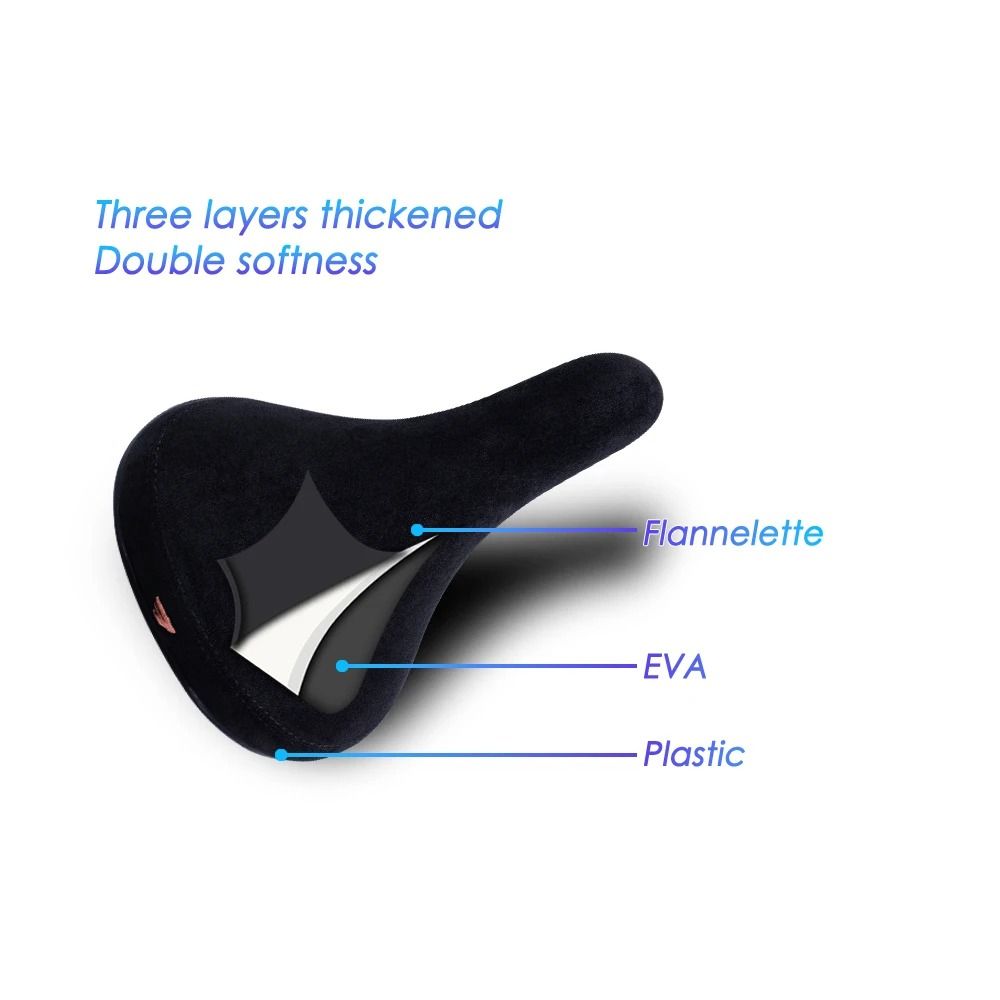 Funsea Professional Wheelie Bicycle Saddle Black Flannelette Embroidery Seat With 8mm HighStrength 4