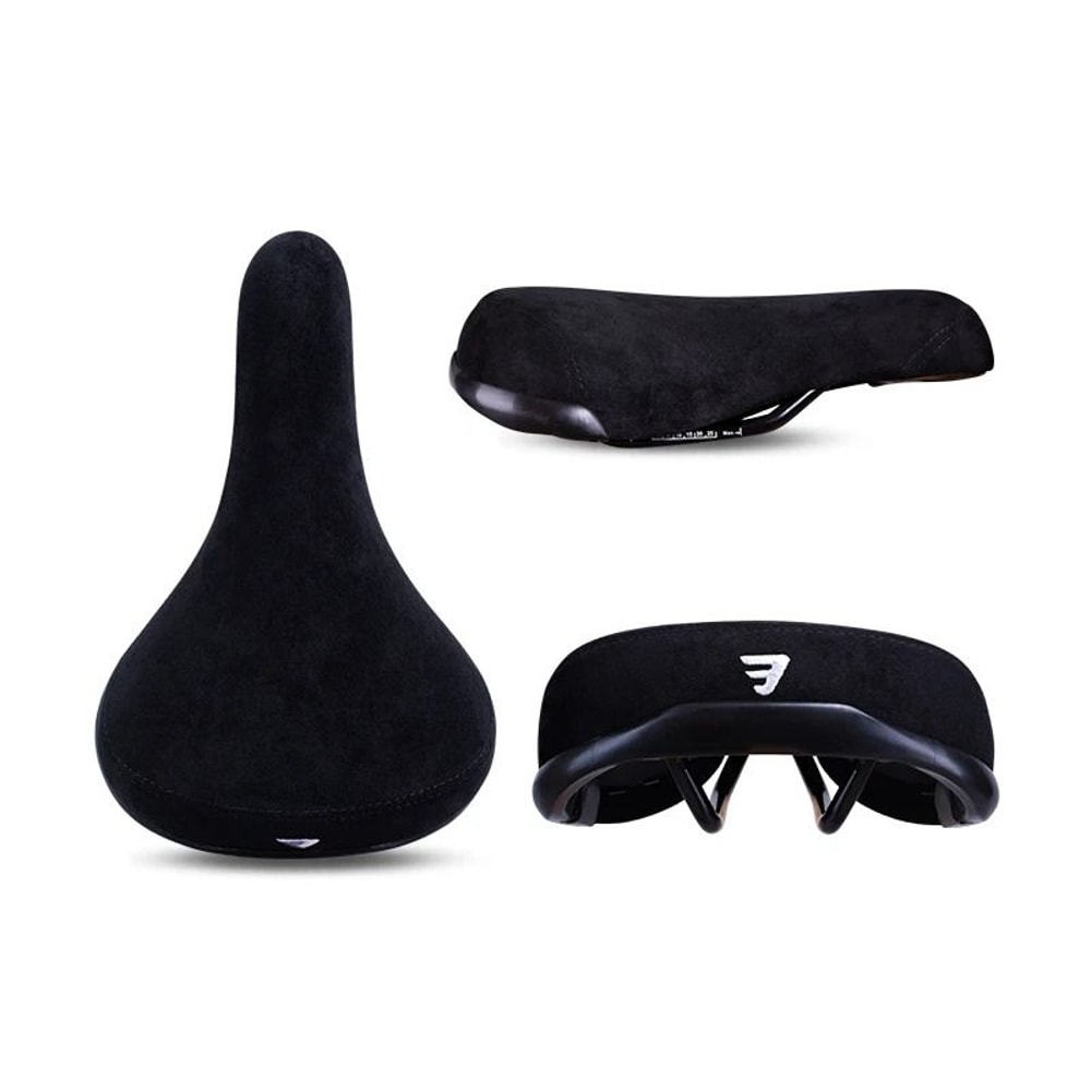 Funsea Professional Wheelie Bicycle Saddle Black Flannelette Embroidery Seat With 8mm HighStrength 6