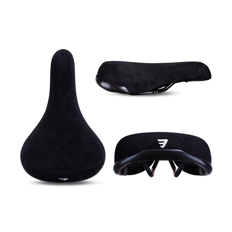 Funsea Professional Wheelie Bicycle Saddle Black Flannelette Embroidery Seat With 8mm HighStrength 6