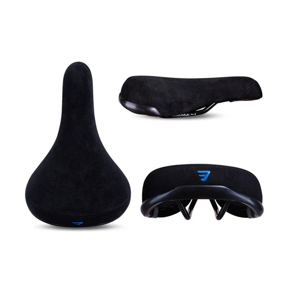 Funsea Professional Wheelie Bicycle Saddle Black Flannelette Embroidery Seat With 8mm HighStrength 7