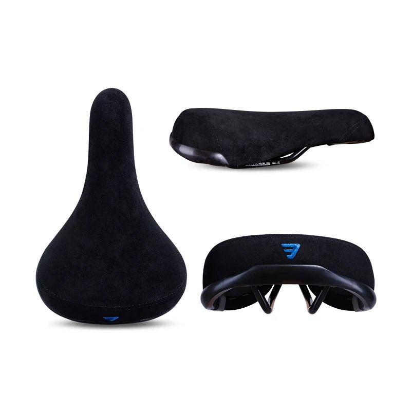 Funsea Professional Wheelie Bicycle Saddle Black Flannelette Embroidery Seat With 8mm HighStrength 7