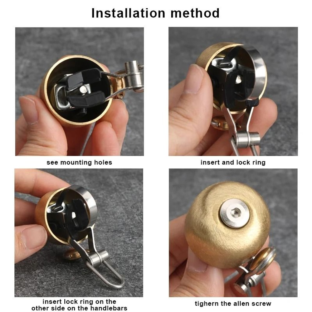 Retro Classical Bicycle Bell Clear Loud Sound Copper Steel Handlebar Ring For MTB Road Bikes 4