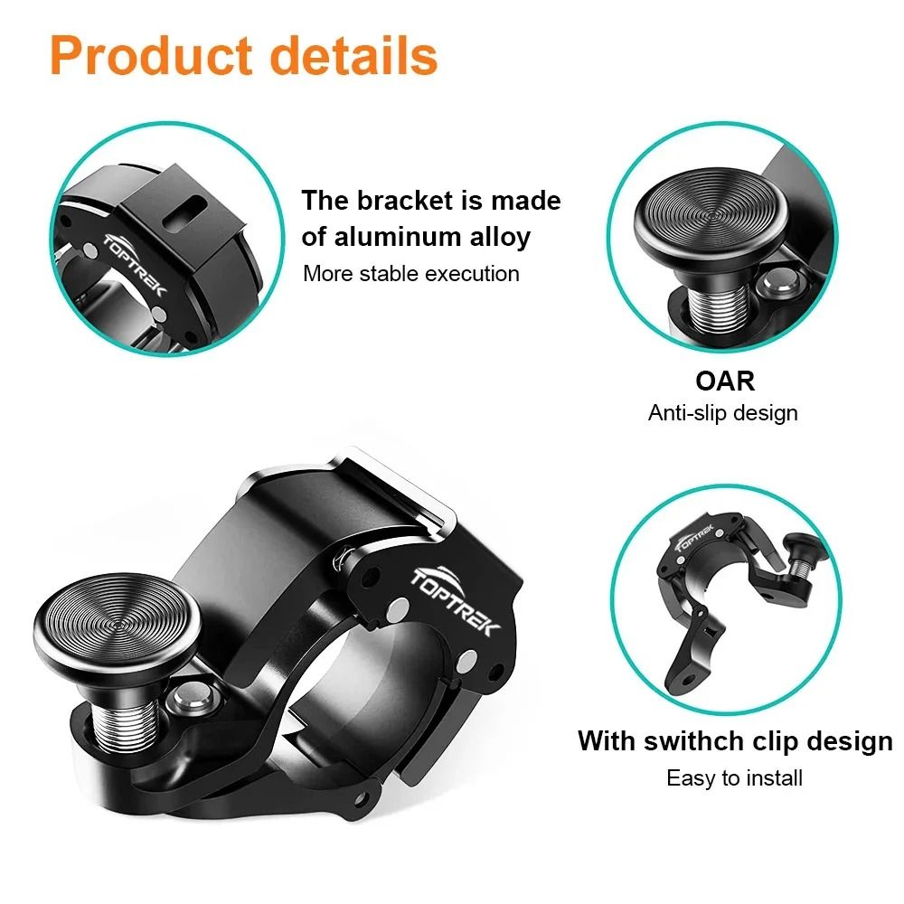 Toptrek Stainless Steel Bicycle Bell HighResonance MTB Handlebar Horn For Safety 222mm228mm 2