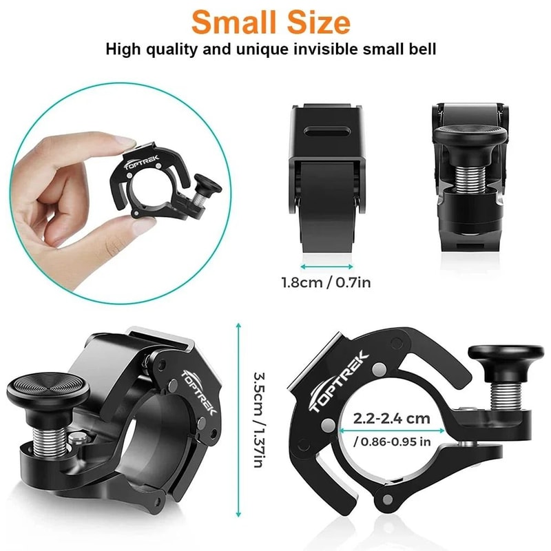 Toptrek Stainless Steel Bicycle Bell HighResonance MTB Handlebar Horn For Safety 222mm228mm 3