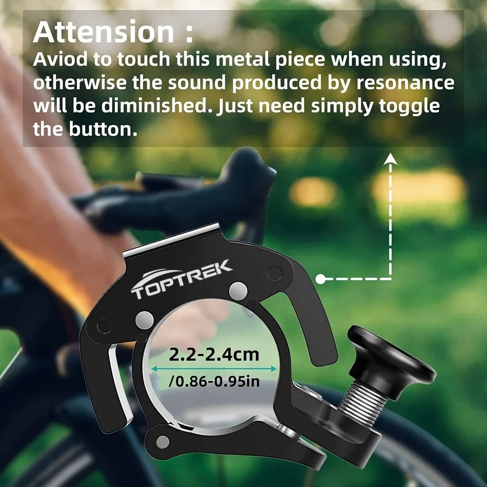 Toptrek Stainless Steel Bicycle Bell HighResonance MTB Handlebar Horn For Safety 222mm228mm 4